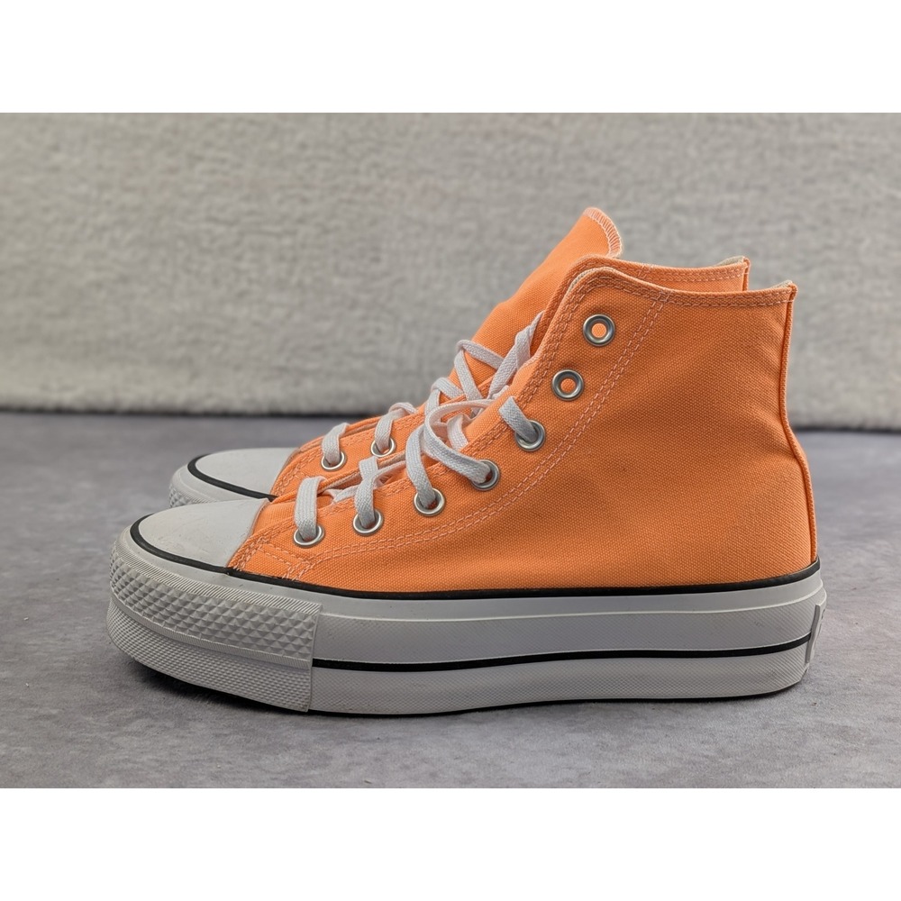 Converse Chuck Taylor All Star Lift Hi Orange Platform Sneakers Womens 6.5